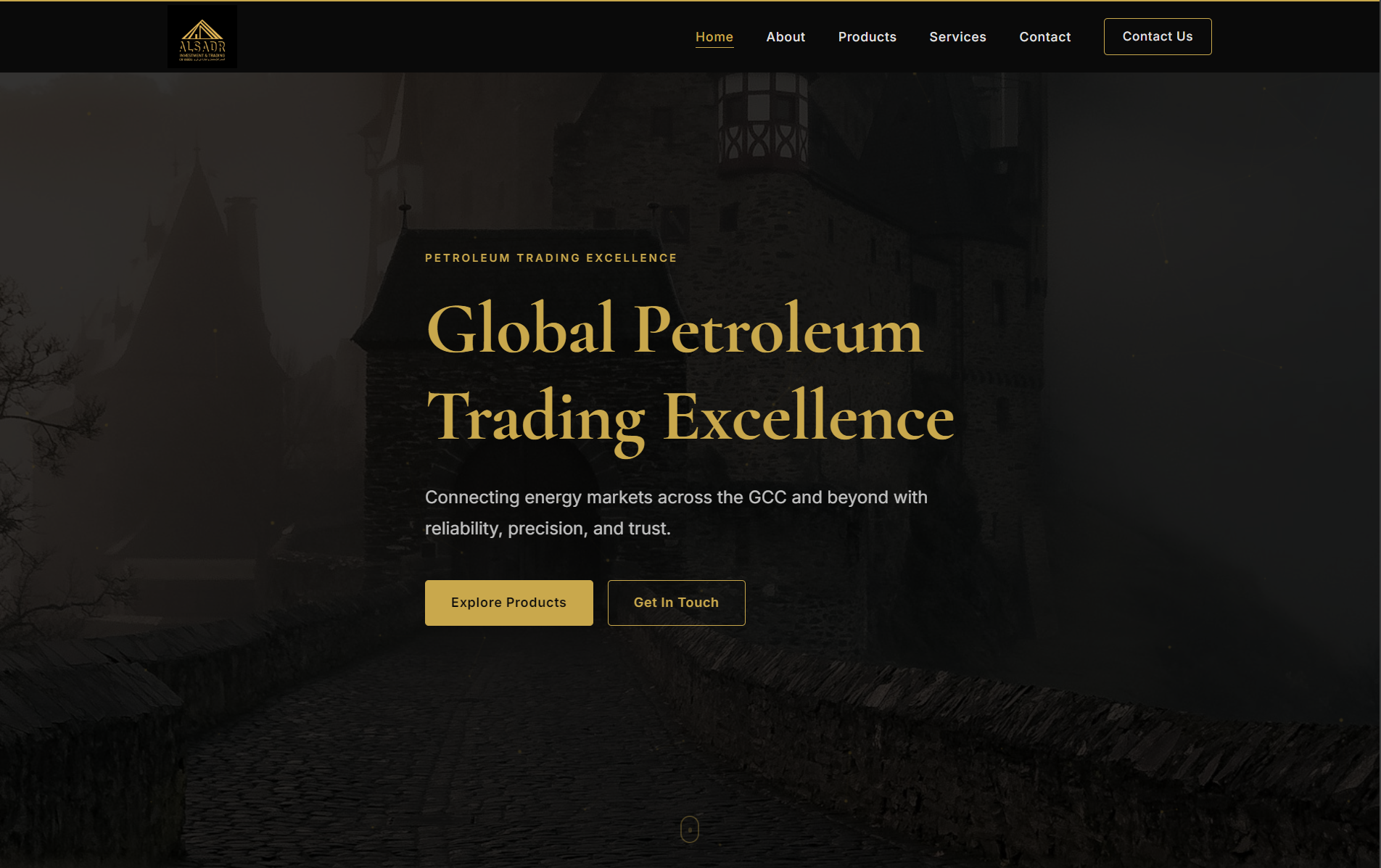 AlSadr Investment & Trading website screenshot